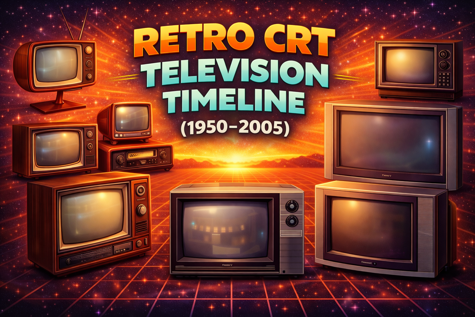 retro crt television timeline