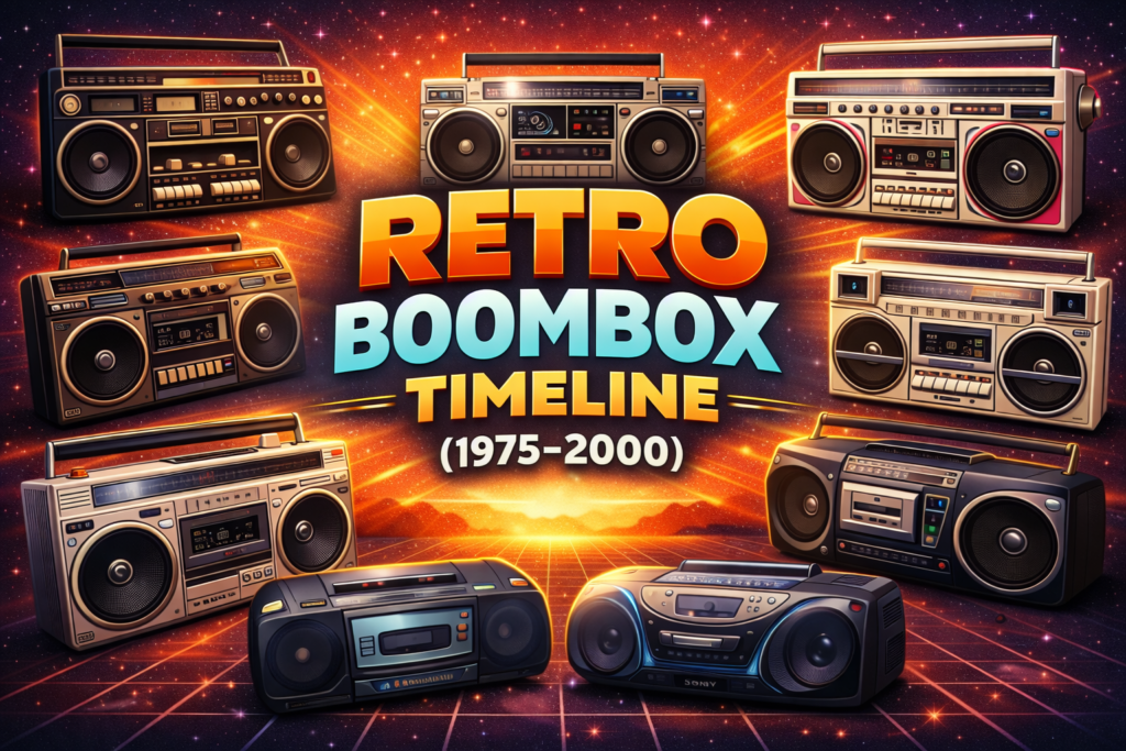 retro boombox timeline